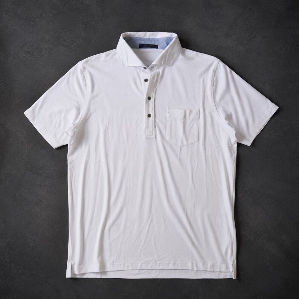 Greyson White Performance Polo Shirt Large L Wolf Logo Luxury Stretch Pre-owned